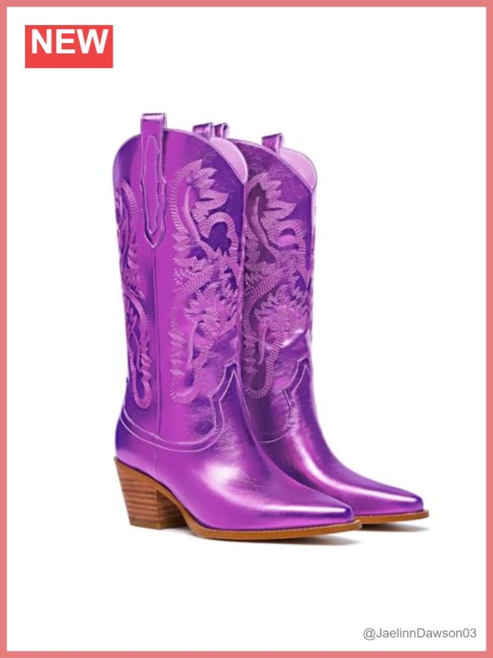 Women's Sparkly Metallic Wide Calf Western Cowboy Boots Embroidered